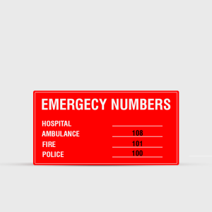 Emergency Numbers Safety Sign - Warning & Safety Signs